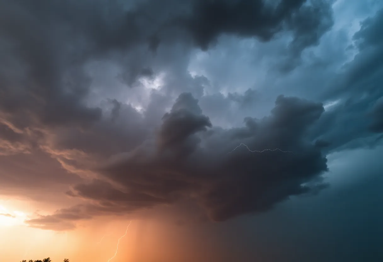 Dark storm clouds gathering over Greenwood County