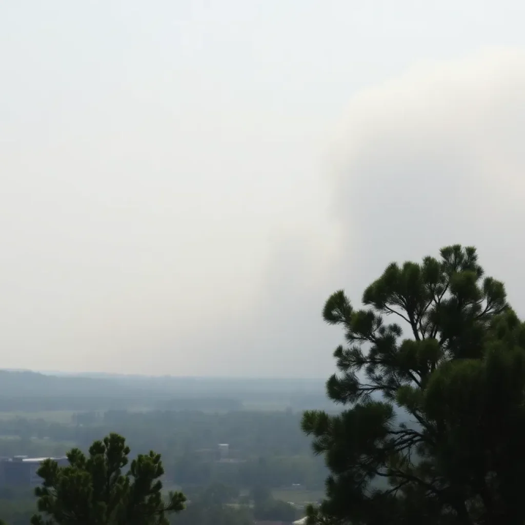 Hazy sky over South Carolina due to wildfires