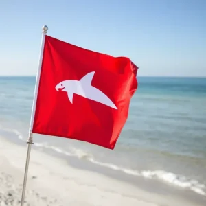 Beach warning flag on Hilton Head Island