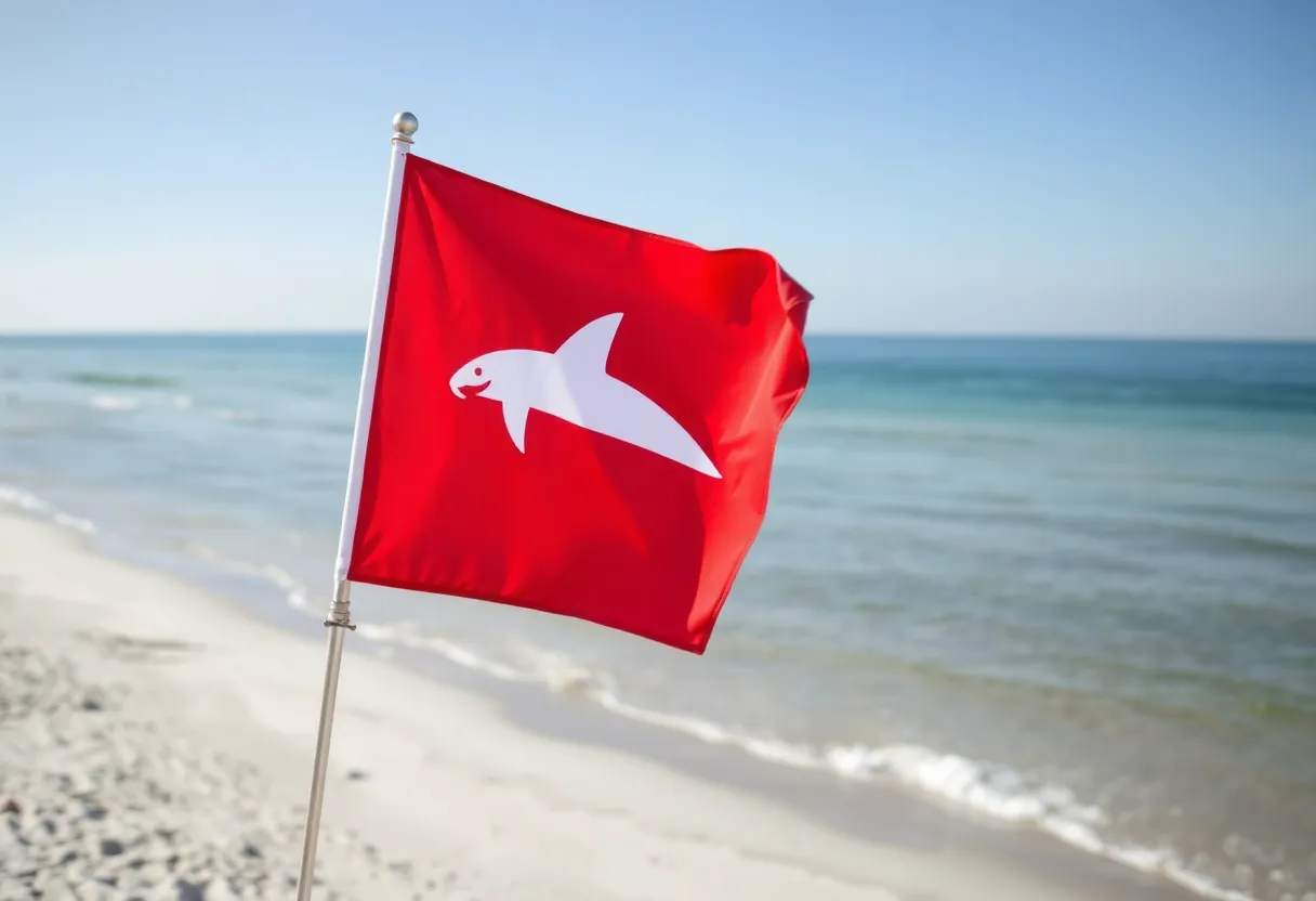 Beach warning flag on Hilton Head Island
