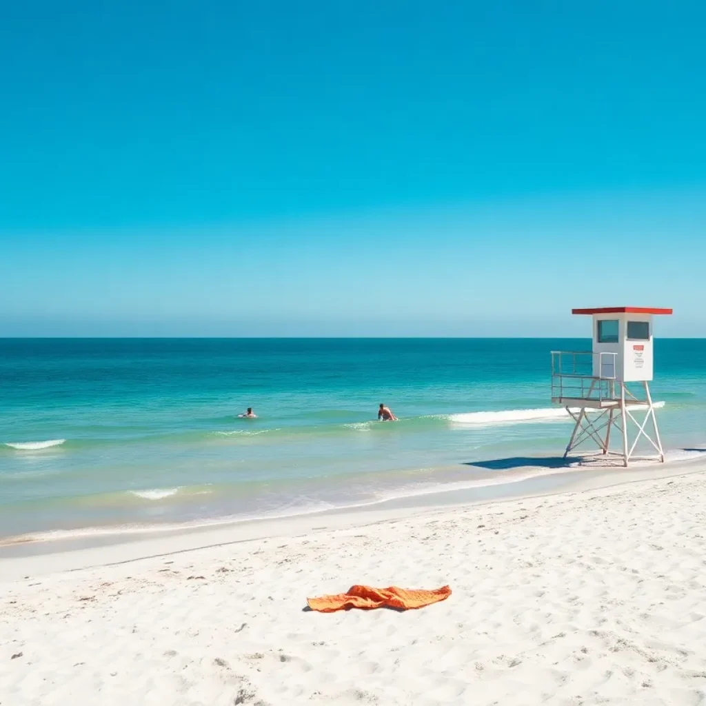 Beach safety on Hilton Head Island with lifeguard tower