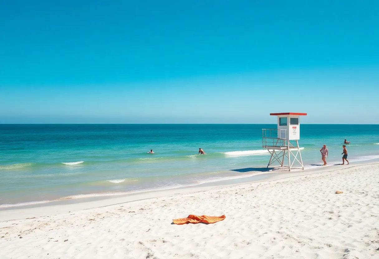 Beach safety on Hilton Head Island with lifeguard tower