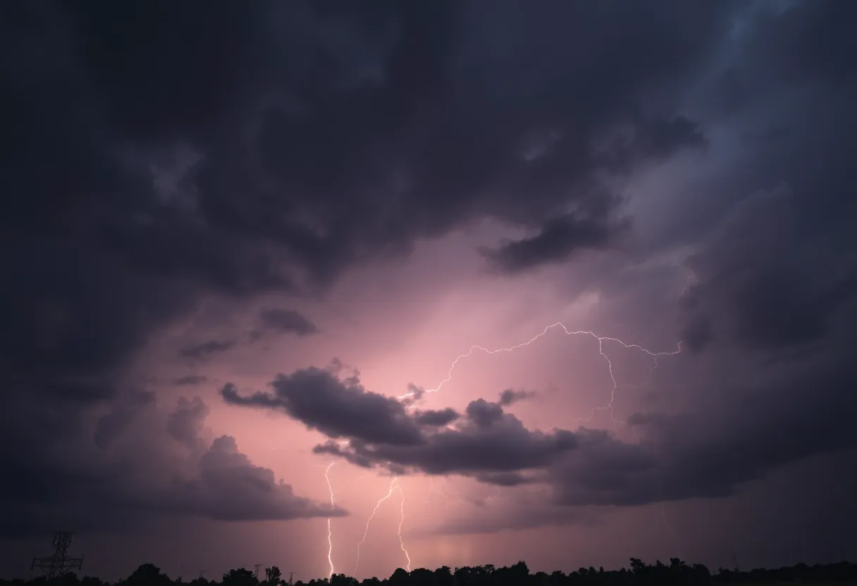 Severe storm clouds over Indiana