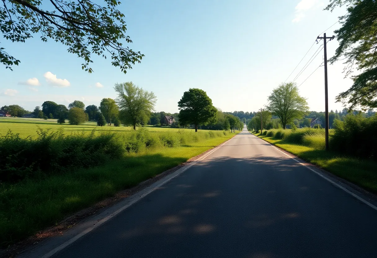 Lush greenery along a road in Lancaster County