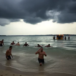 Emergency response at Lake Murray after a lightning strike