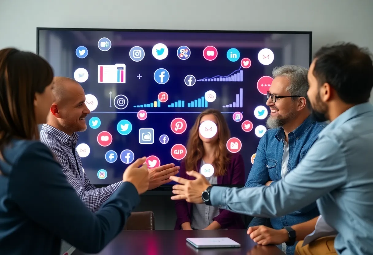 Digital marketing meeting with micro-influencer
