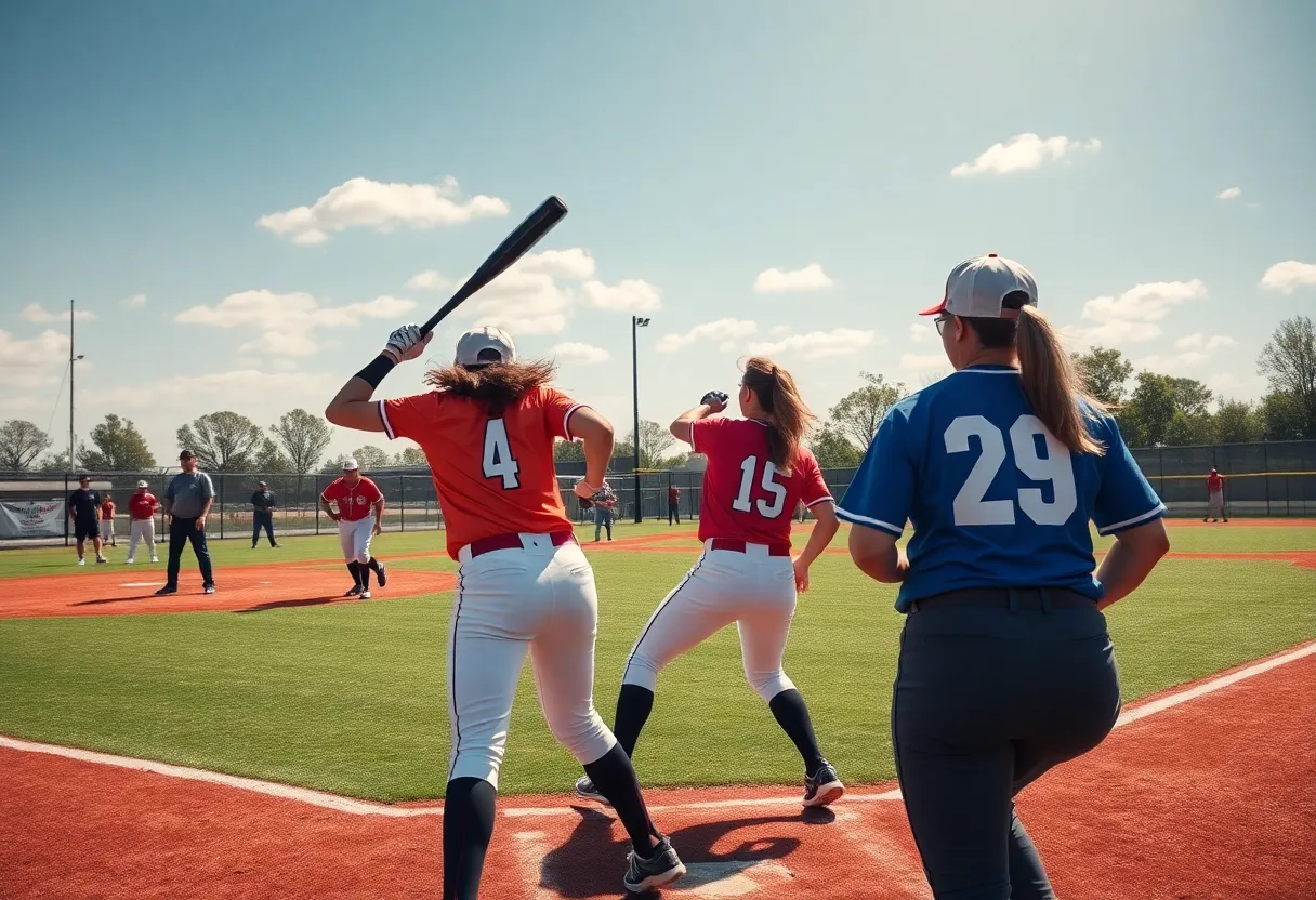 North Augusta Blue Angels fastpitch softball team in action