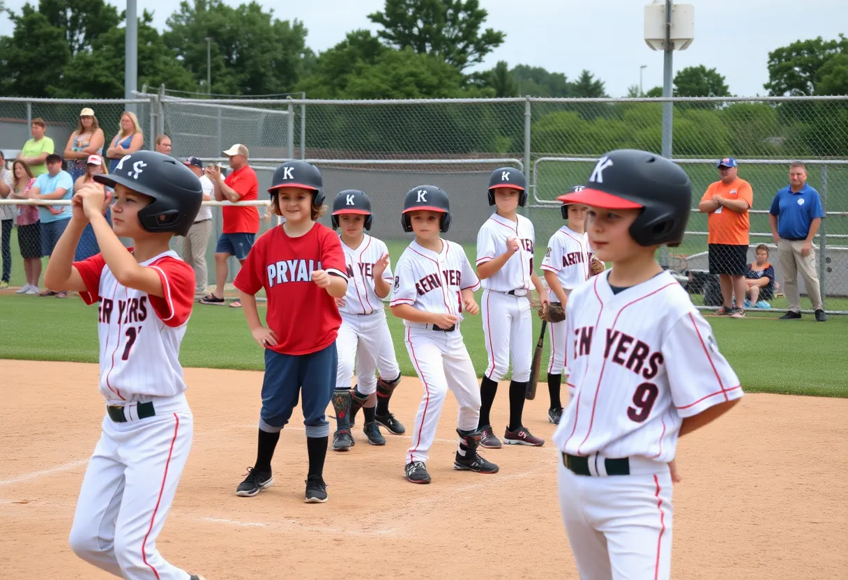 North Augusta Post 71 Halos baseball team in action on the field