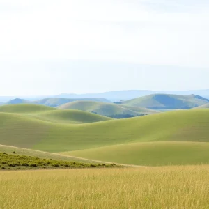 Serene view of North Carolina landscape with hills