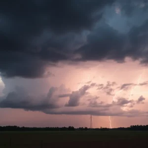 Dark storm clouds over South Carolina indicating severe thunderstorm watch