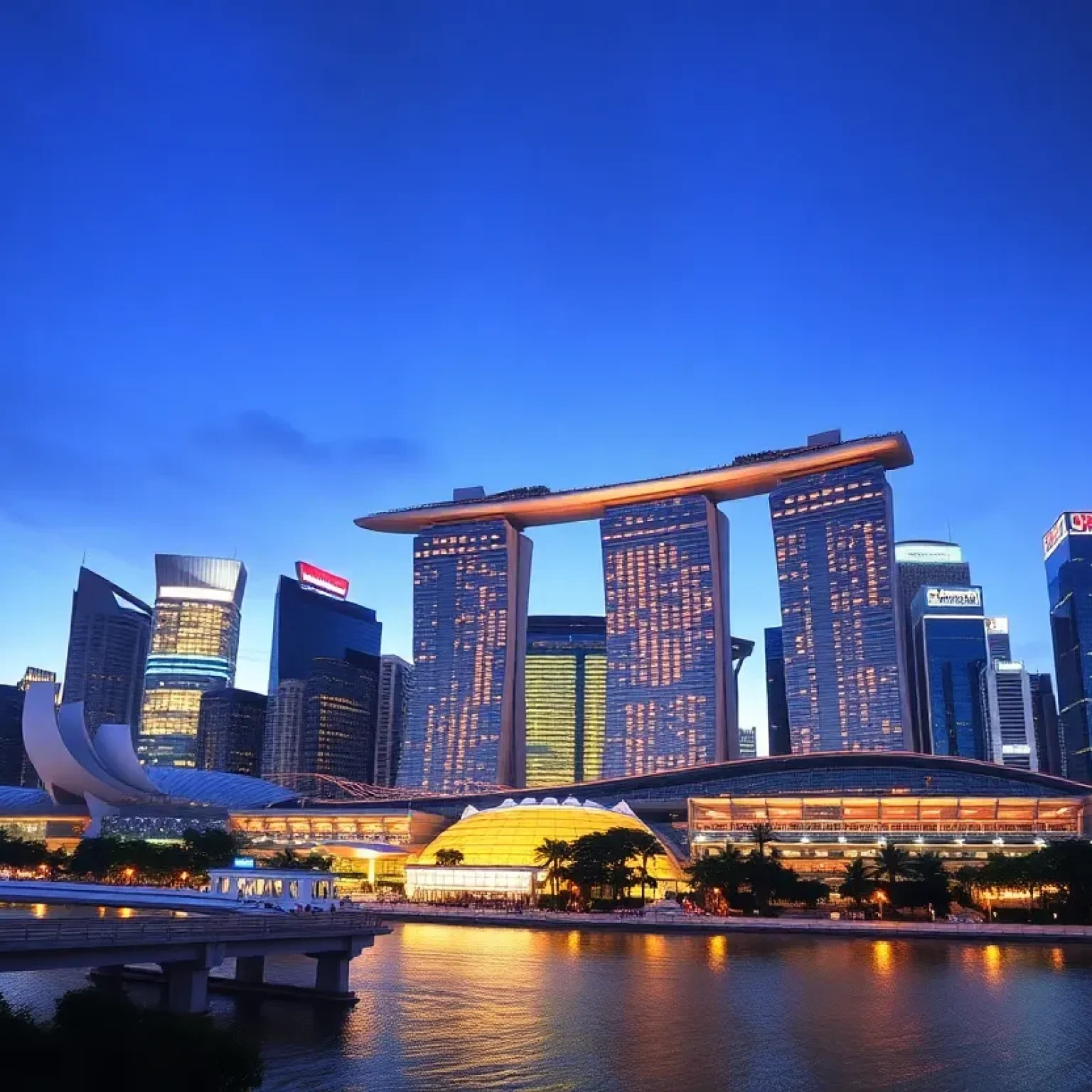 Singapore skyline with hospitality buildings representing Frasers Property