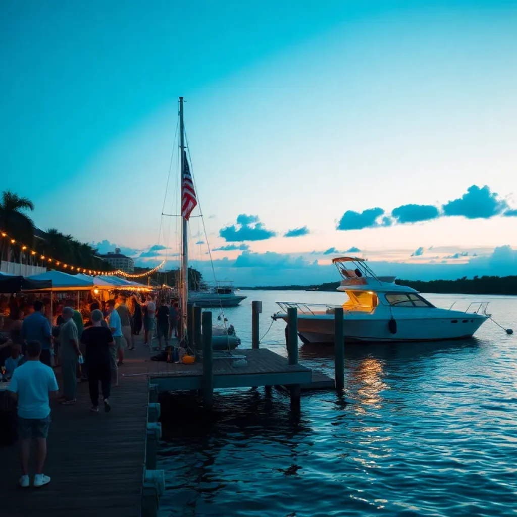 Gathering at a charter boat dock in South Carolina