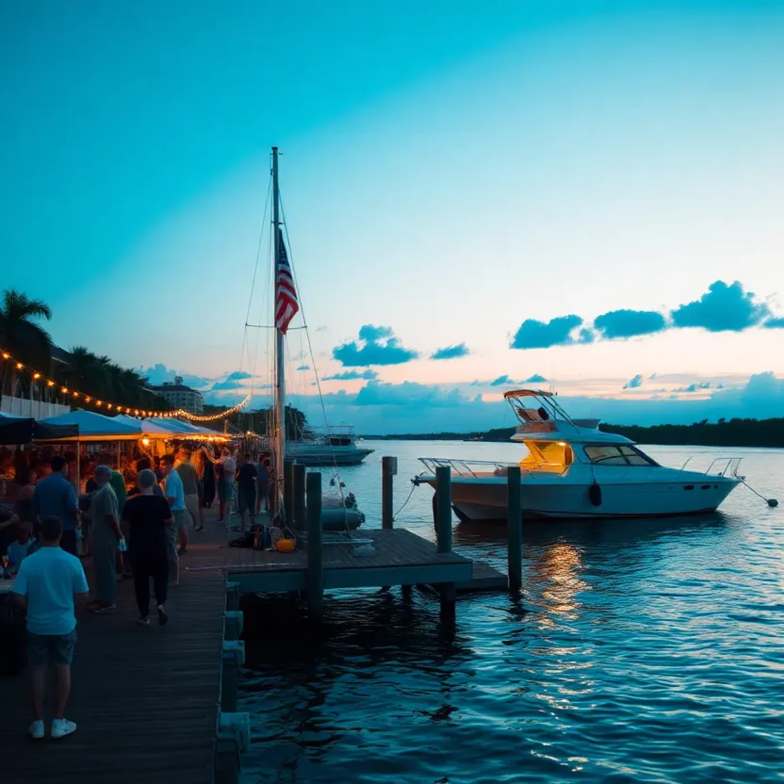 Gathering at a charter boat dock in South Carolina