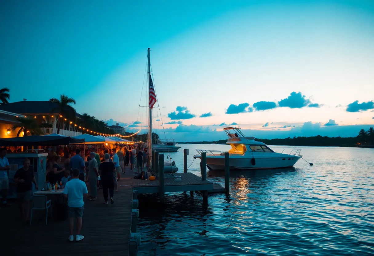 Gathering at a charter boat dock in South Carolina