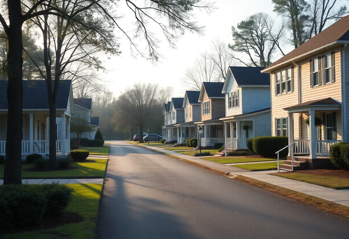 A serene residential neighborhood in Kershaw County, South Carolina