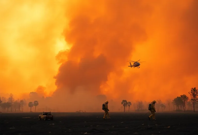 Wildfires in South Carolina threatening communities and prompting evacuations.