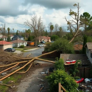 Severe damage caused by thunderstorms in Greenwood neighborhood