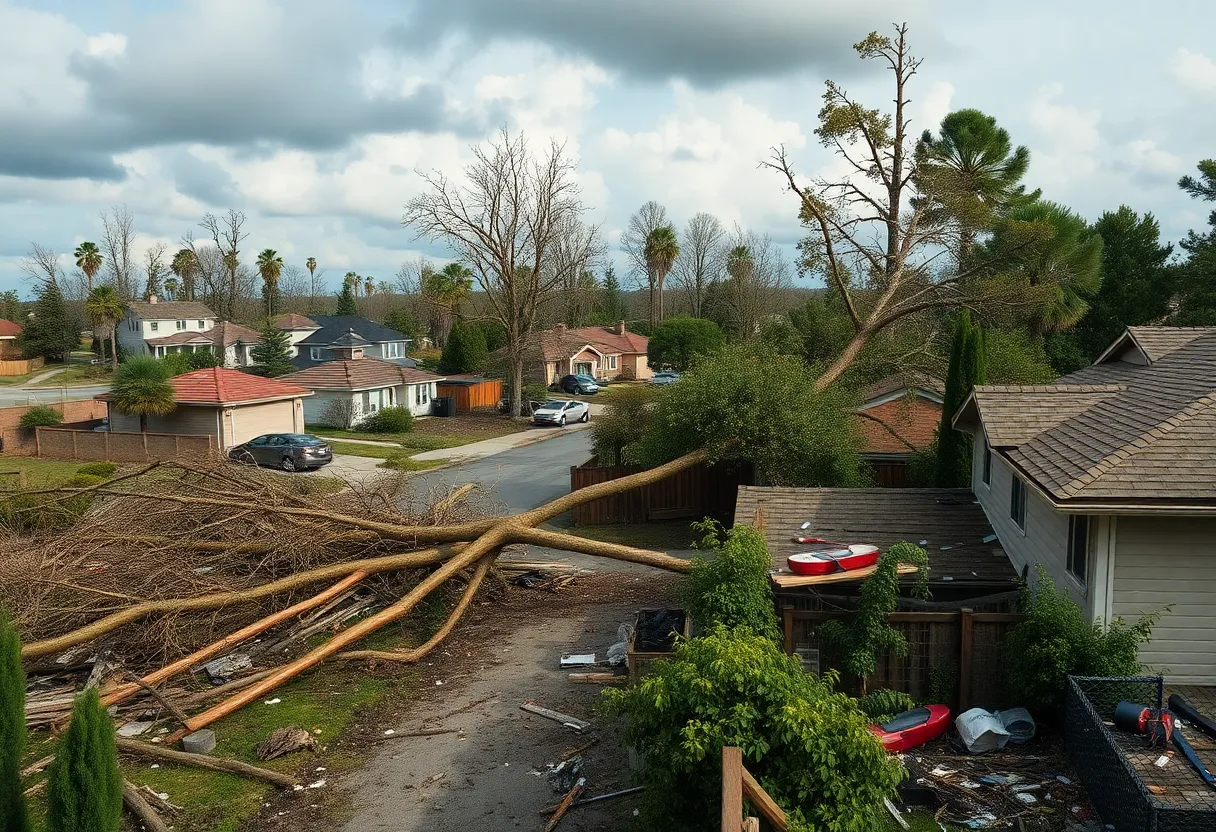 Severe damage caused by thunderstorms in Greenwood neighborhood