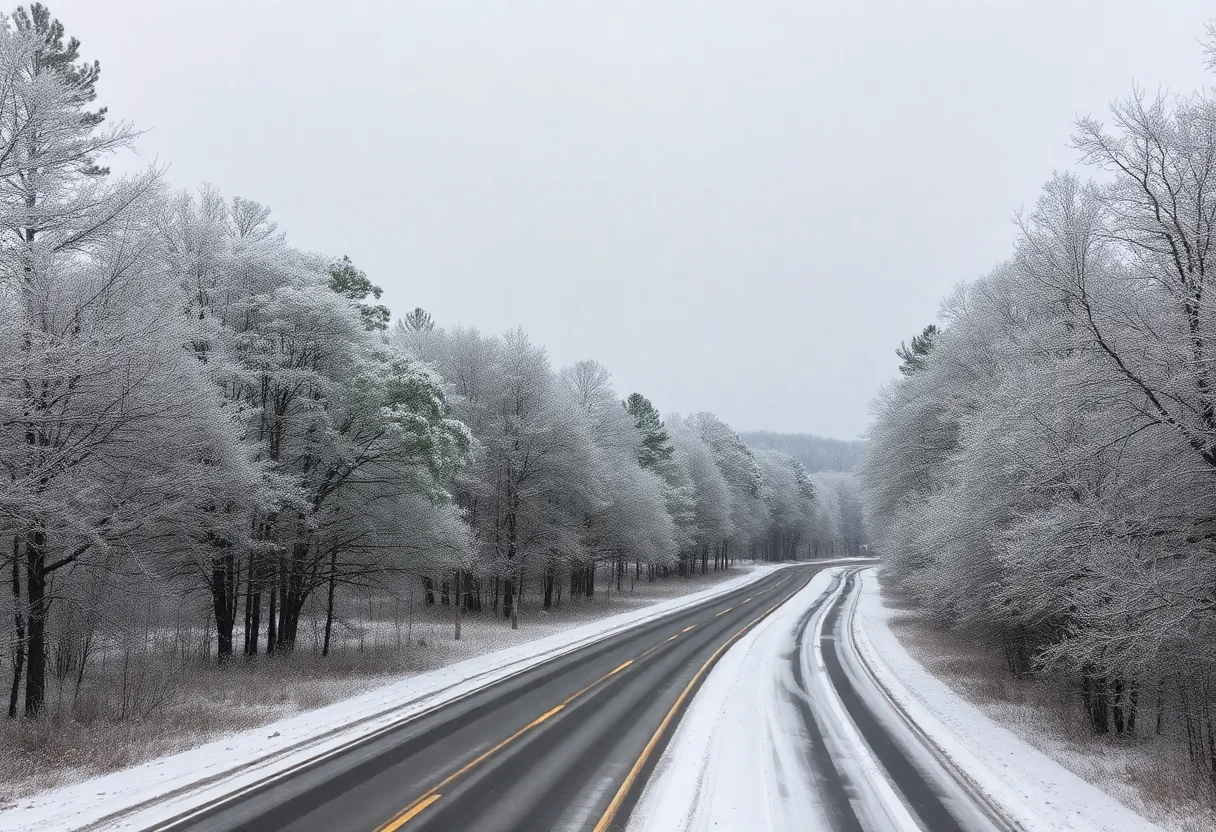 Snowy landscape depicting winter weather in South Carolina