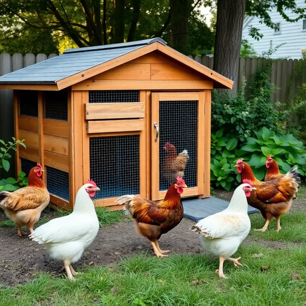 Hens in a backyard coop in Greenwood County