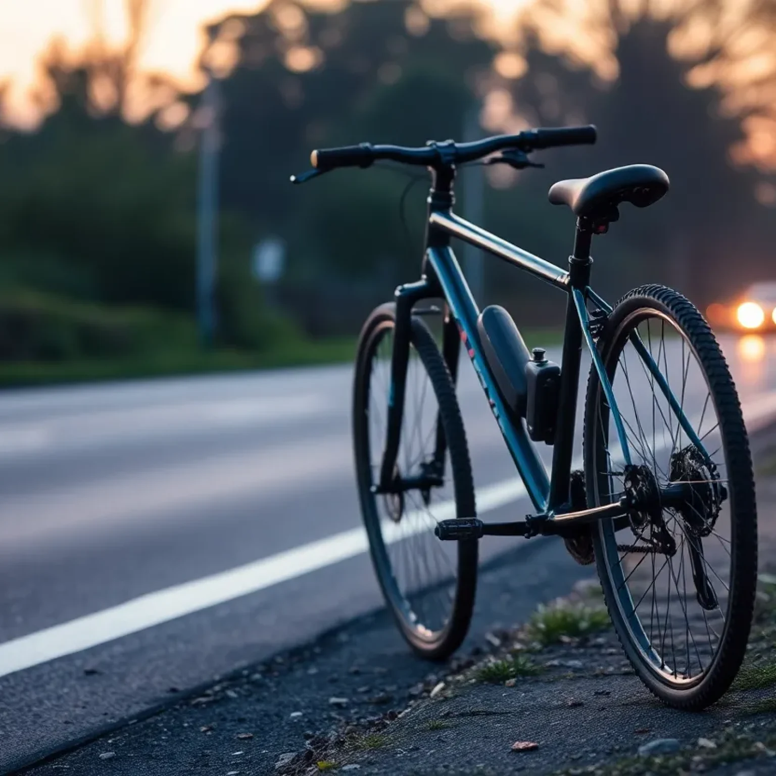 Bicycle left on roadside