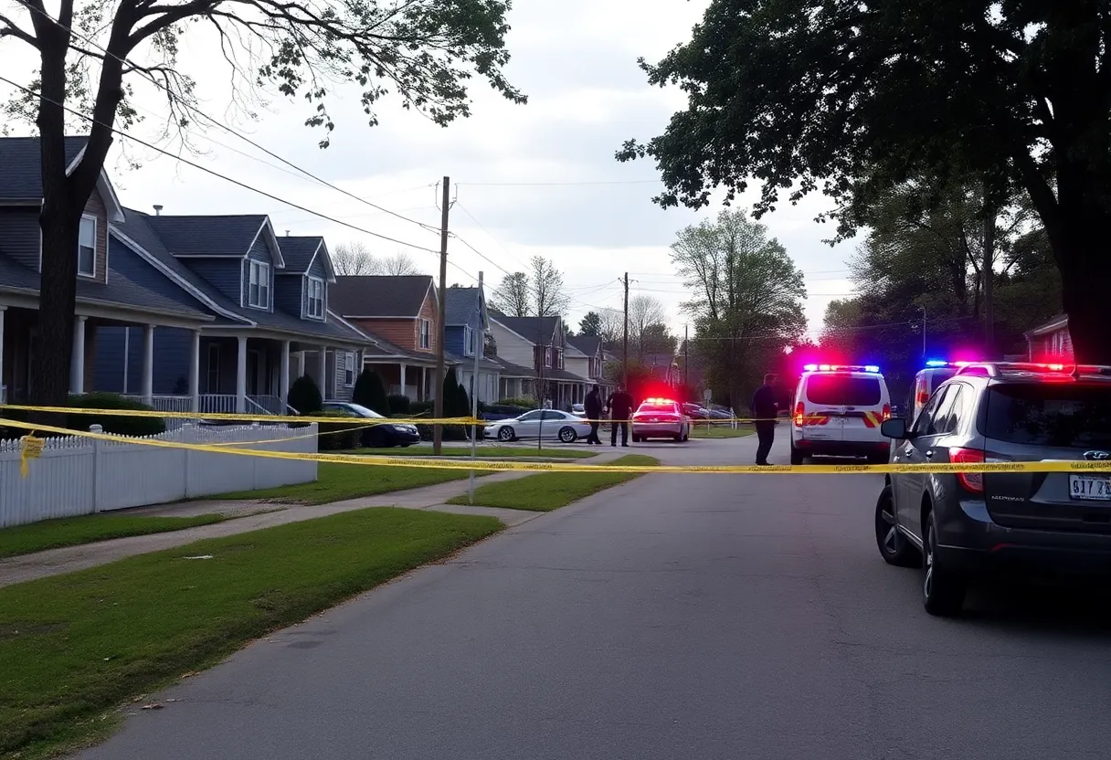 Police at the scene of a shooting in a peaceful neighborhood in Columbia