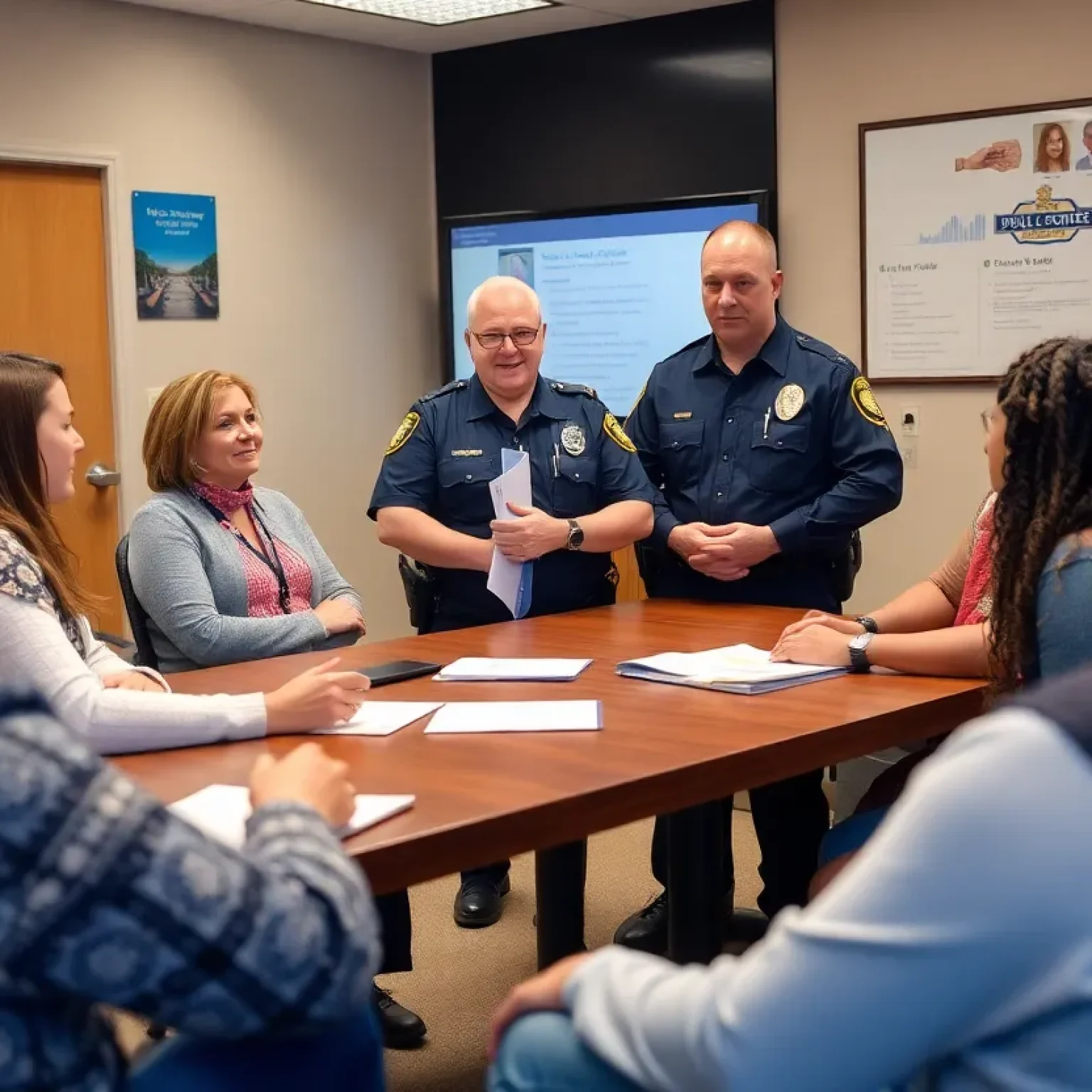 Community members engaging with public safety officials