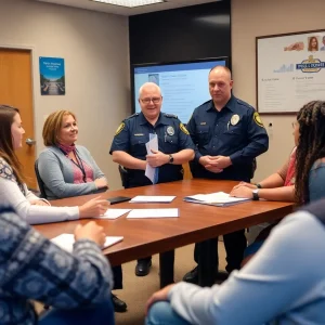 Community members engaging with public safety officials