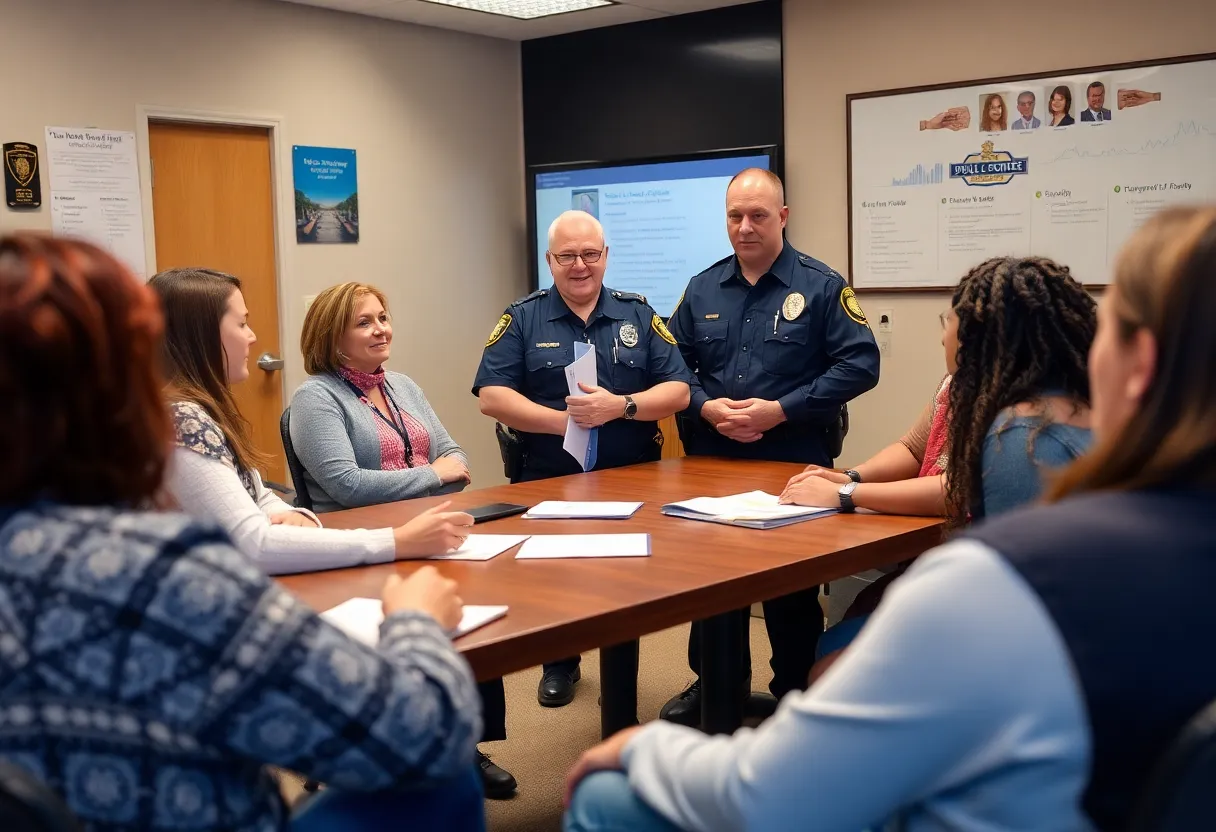 Community members engaging with public safety officials