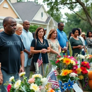 Residents of a South Carolina community gather in remembrance after a tragic incident.