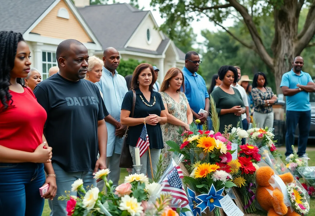 Residents of a South Carolina community gather in remembrance after a tragic incident.