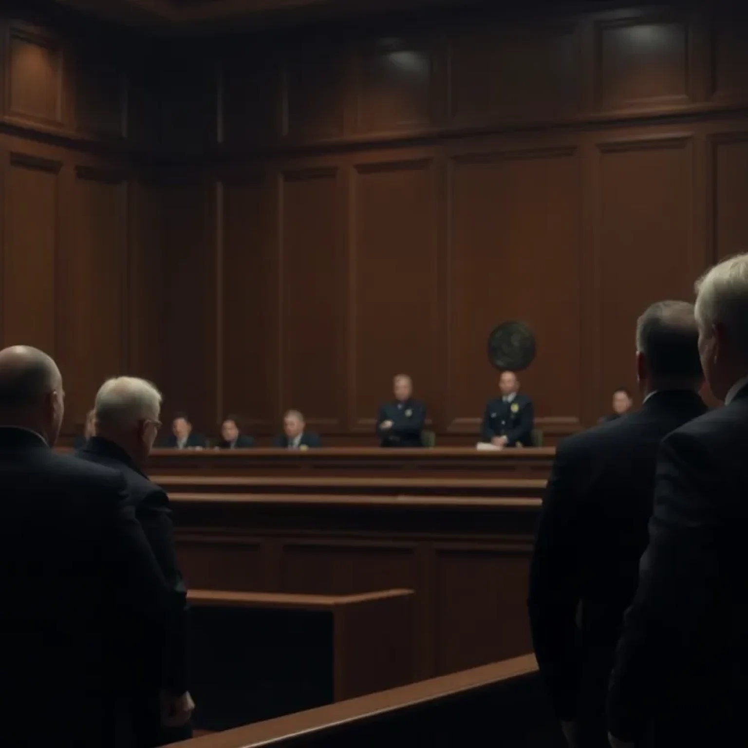 A courtroom scene reflecting on capital punishment