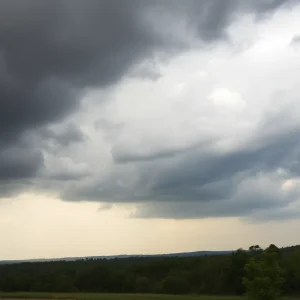 Upstate South Carolina landscape with storm clouds