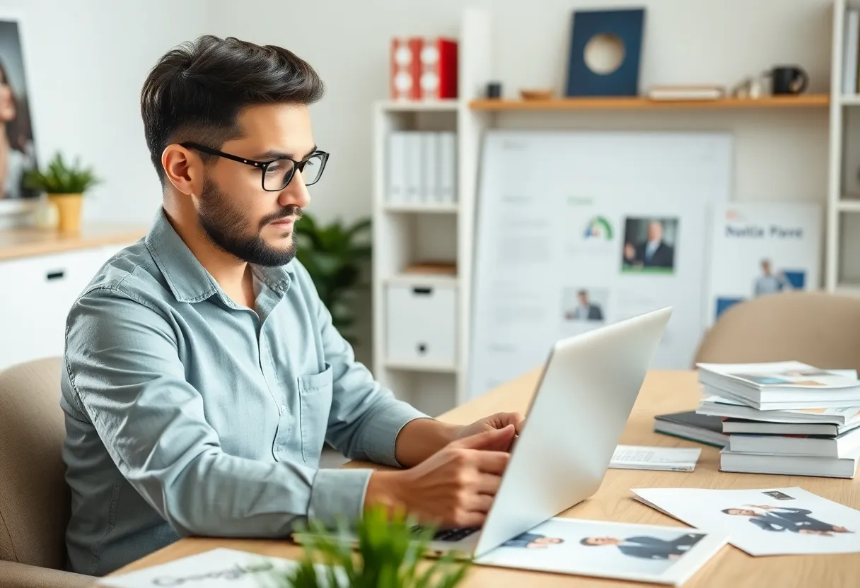 A marketing expert reviewing Google My Business performance metrics.