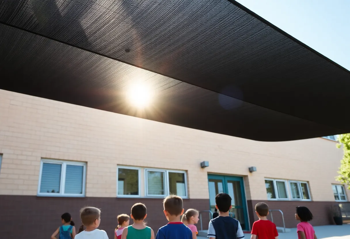 Greenwood School District on a sunny day during a heat advisory