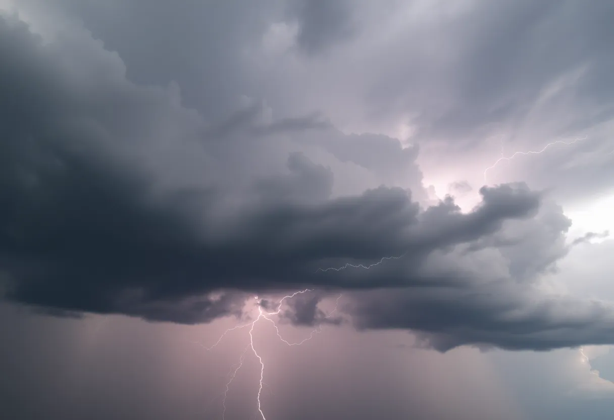 Dark thunderstorm clouds over Greenwood County