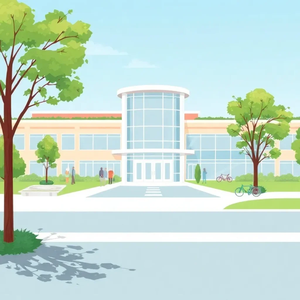 Rendering of the new healthcare facility at the former Lidl site in Greenwood
