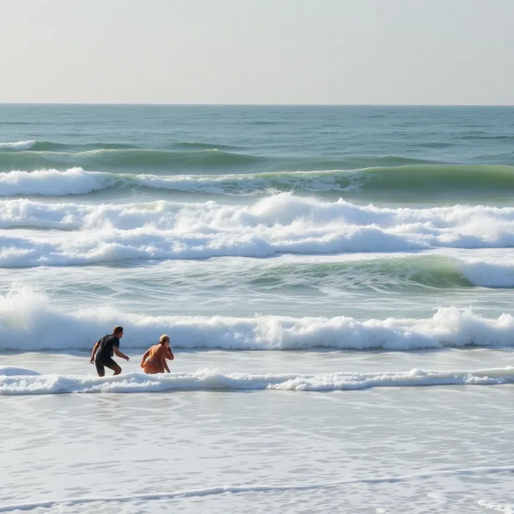 Lifeguards overseeing swimmers on Hilton Head Island beach