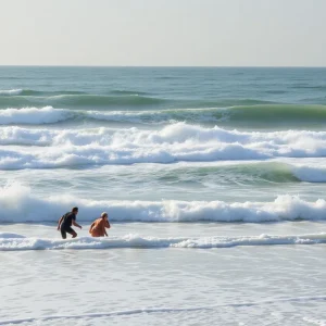 Lifeguards overseeing swimmers on Hilton Head Island beach