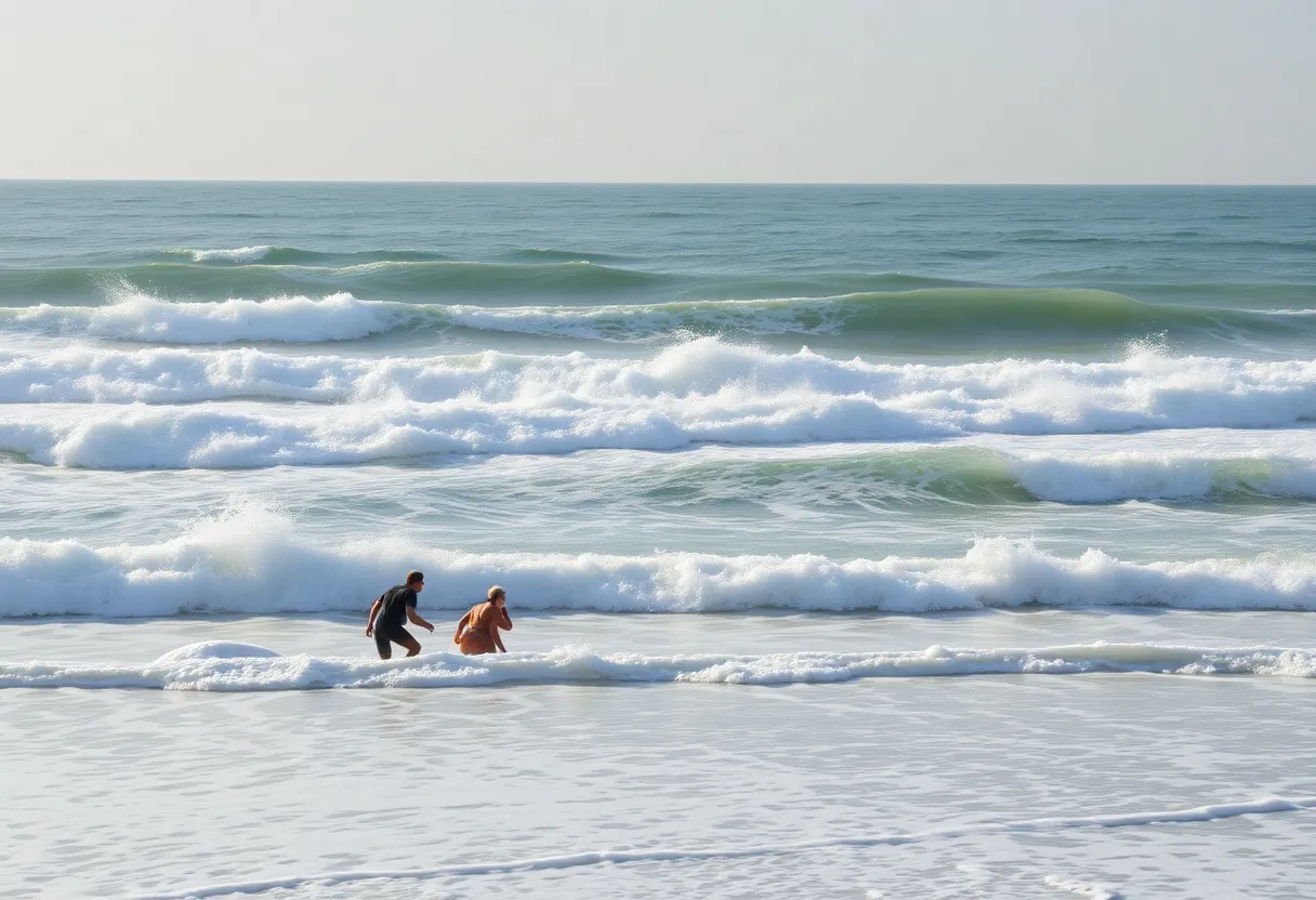 Lifeguards overseeing swimmers on Hilton Head Island beach