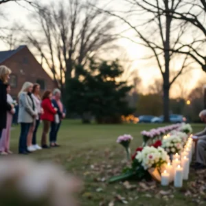A serene outdoor setting symbolizing community remembrance.