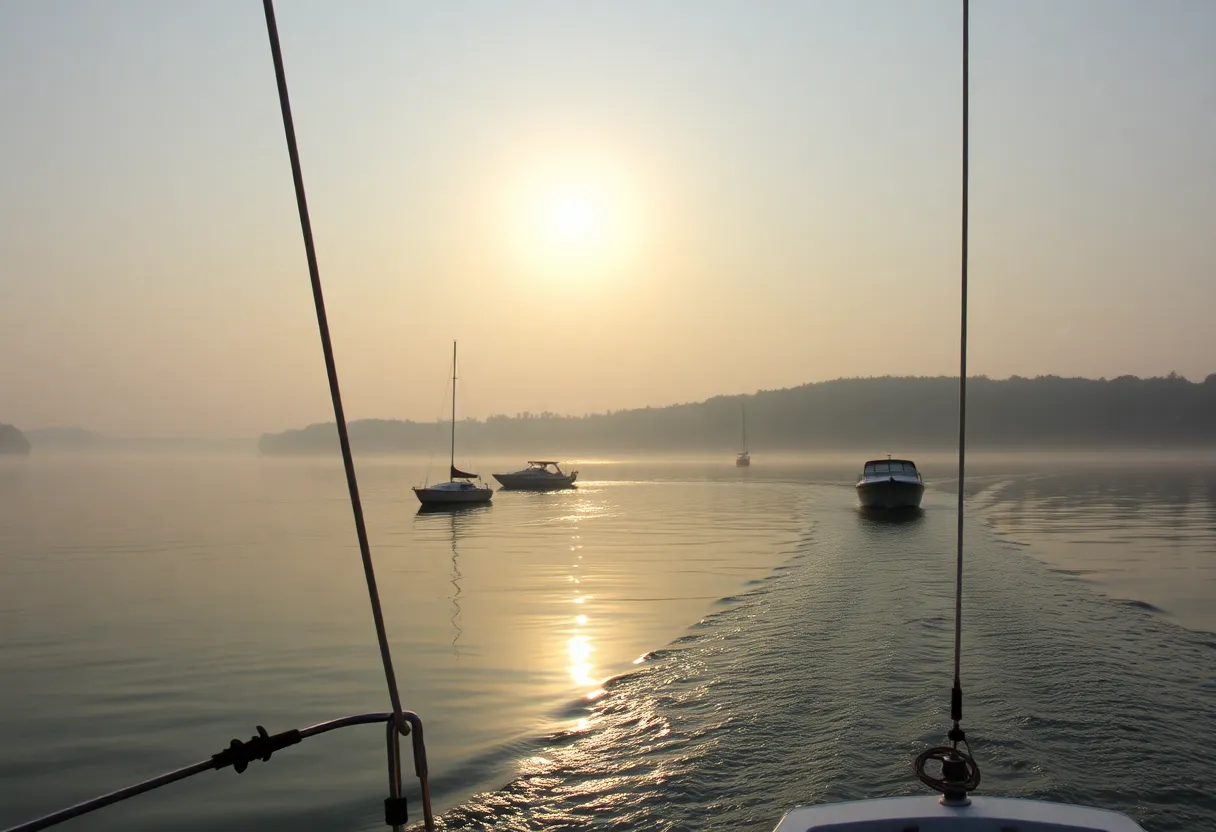 Scenic view of Lake Greenwood with calm waters