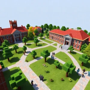 Minecraft simulation of Lander University campus