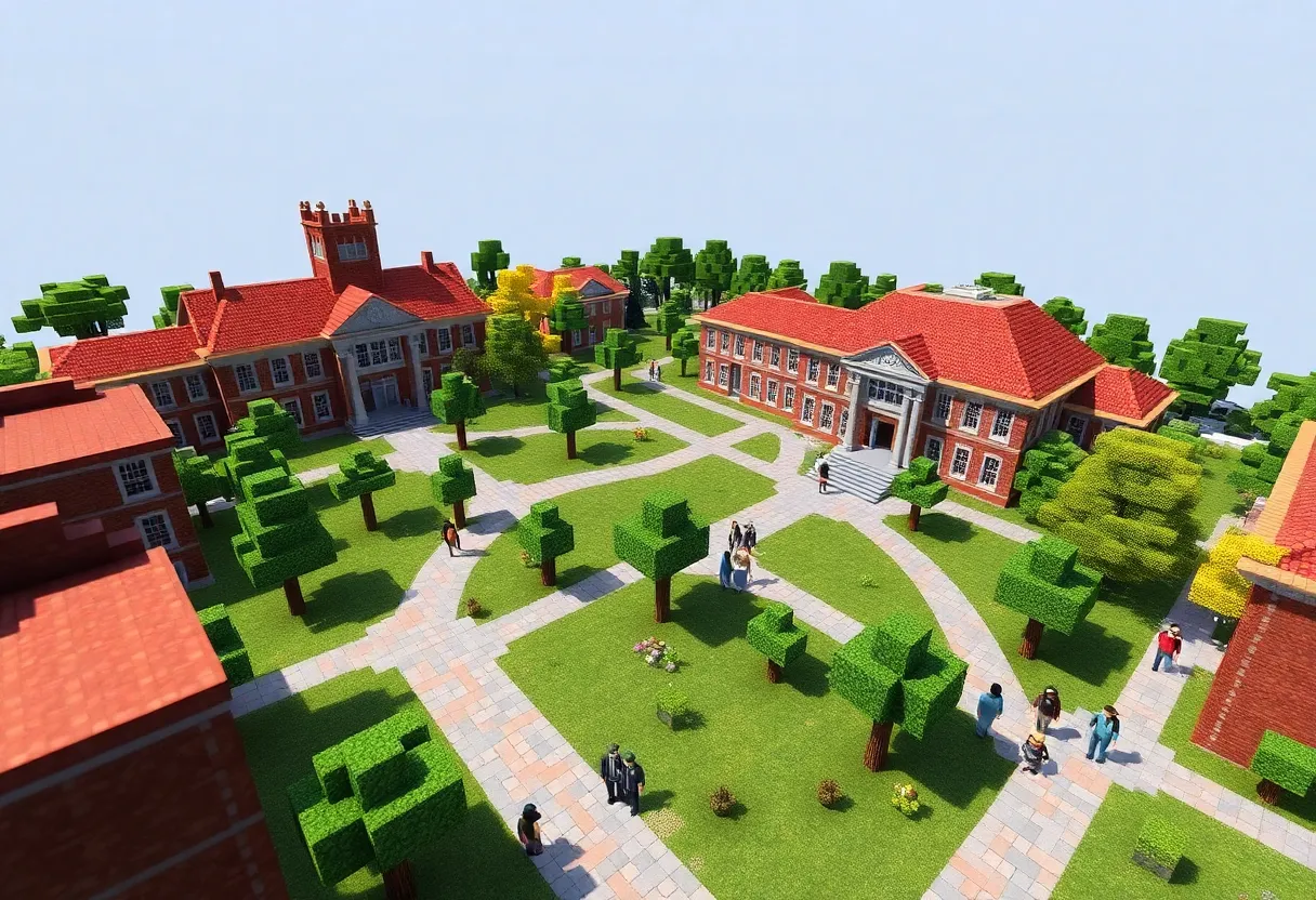 Minecraft simulation of Lander University campus
