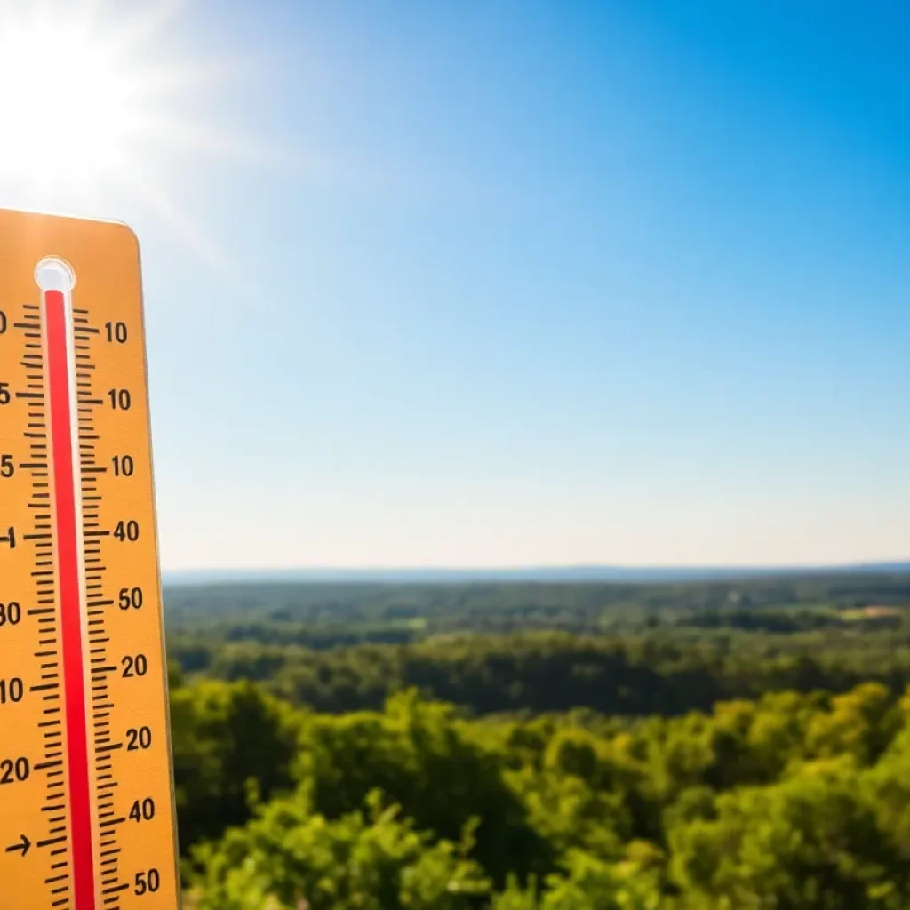 Oconee County landscape during heat advisory