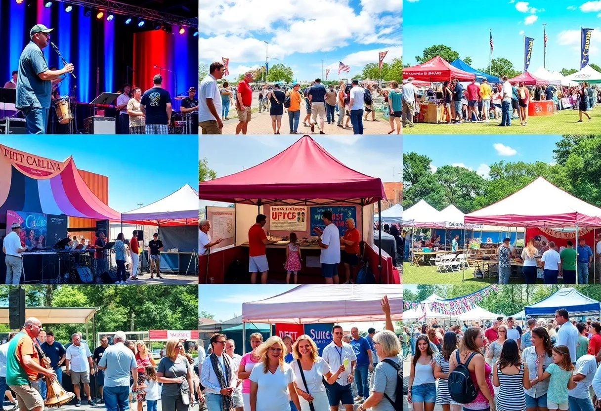 Families enjoying various festivals in South Carolina in July