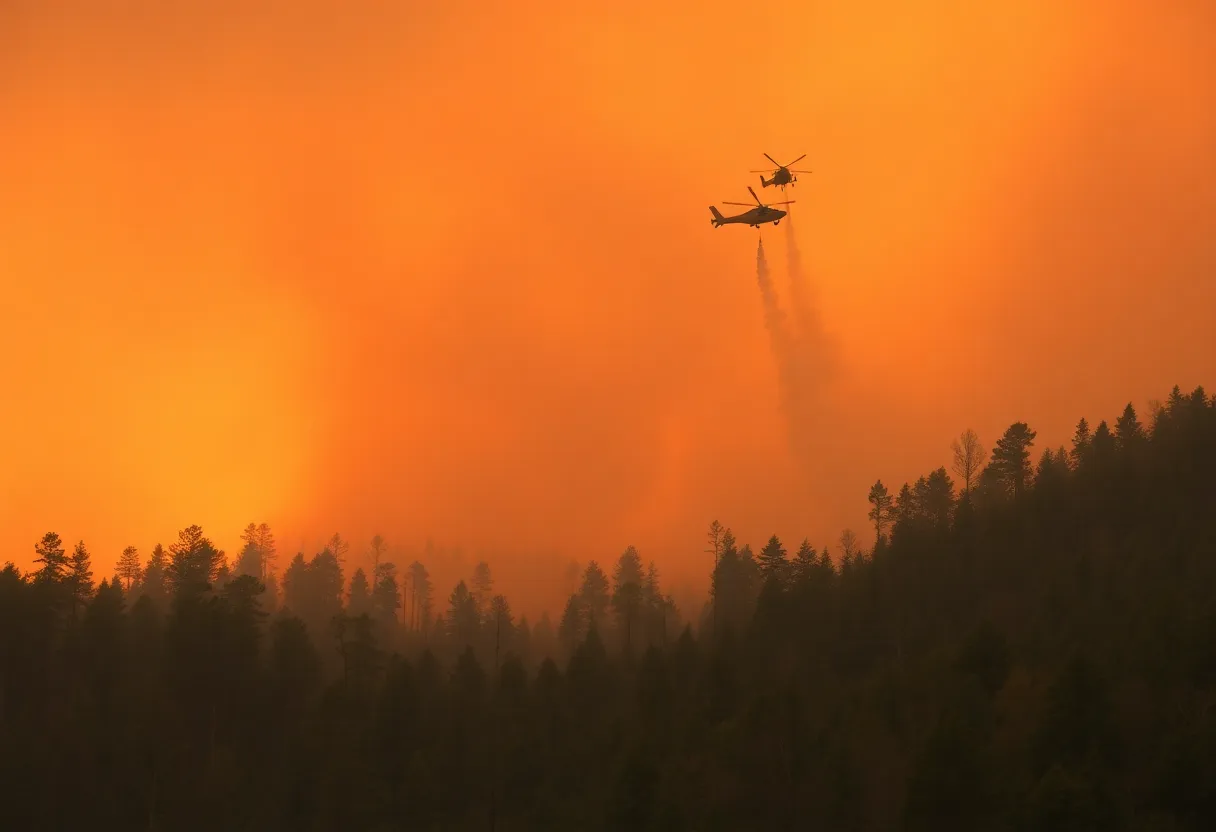 Firefighting personnel battling wildfires in South Carolina