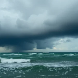 Stormy weather as Tropical Depression Three approaches the Southeast coast