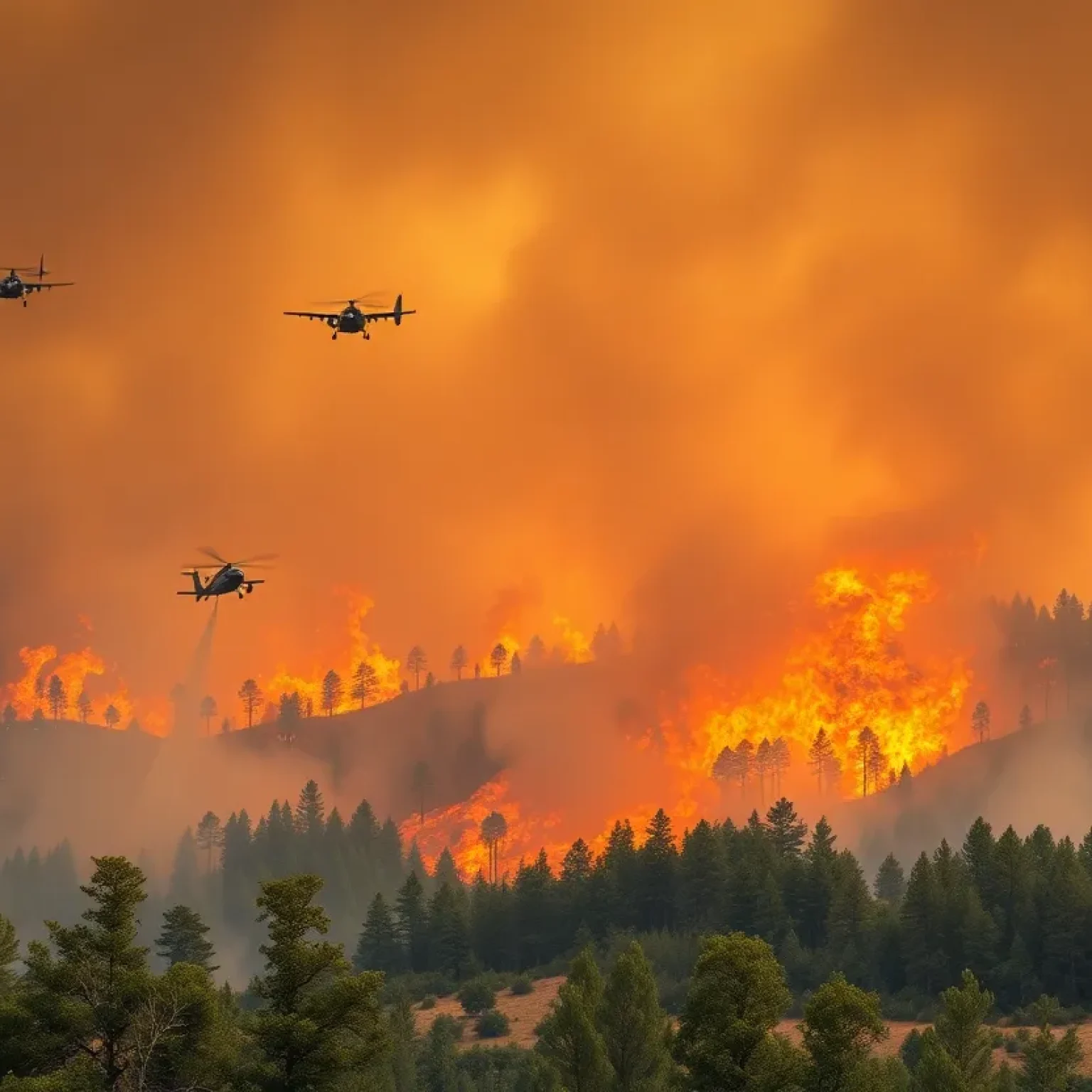 Firefighters battling wildfires in forest areas of North and South Carolina
