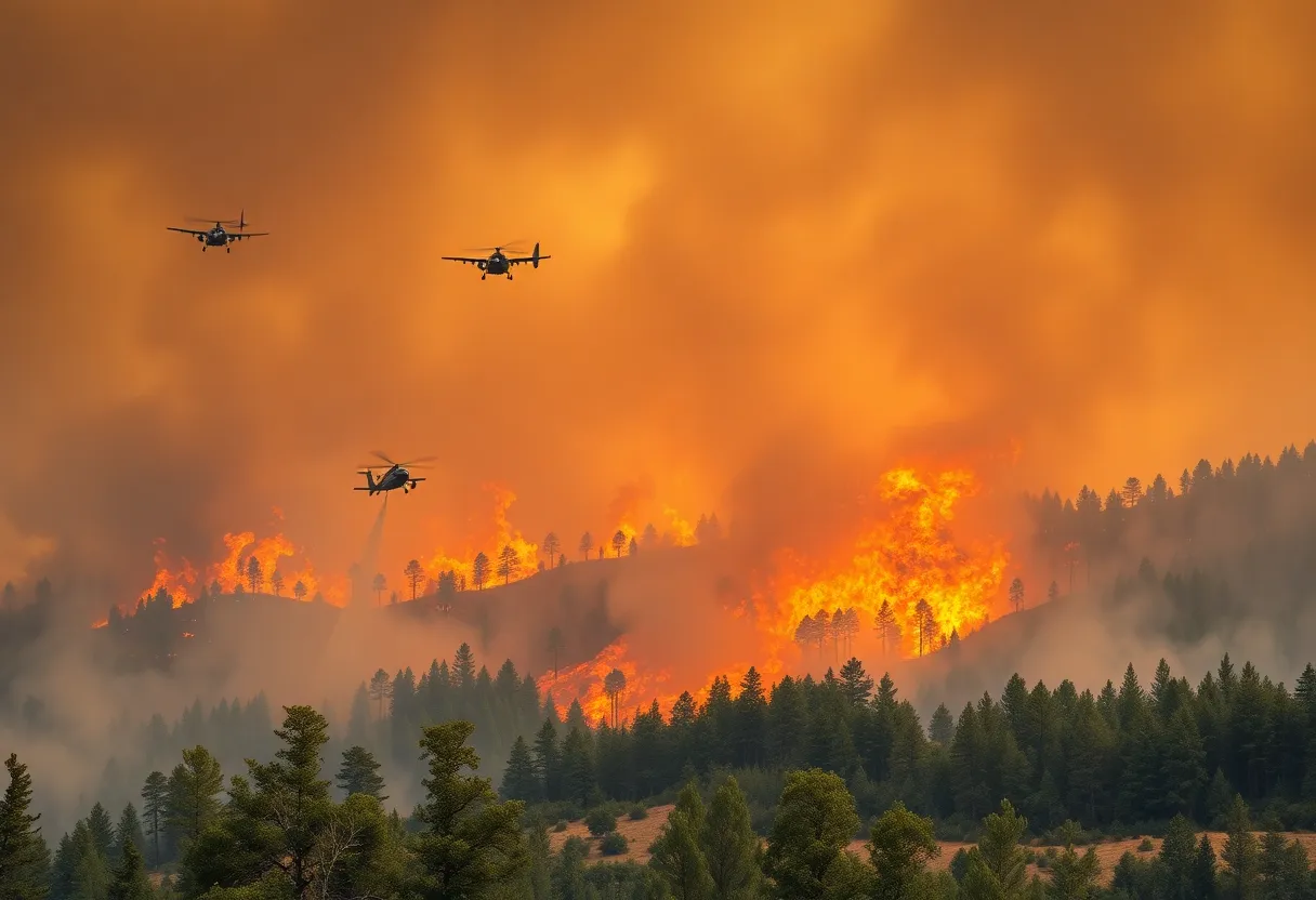 Firefighters battling wildfires in forest areas of North and South Carolina